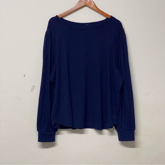 On 34th Blue Plus Size Women's Long Sleeve Top - Picture 1 of 5